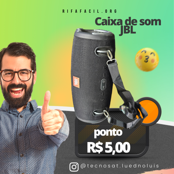 Rifa Caixa de som JBL Ou PIX de 250,00